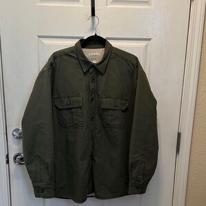 Cabela's Dark Green Shirt Jacket Shacket Fully Lined in Fleece Size L